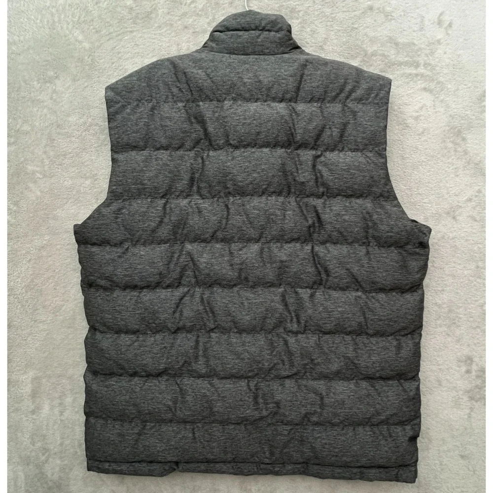 Lucky Brand Gray Quilted Puffer Vest Men's Large Zip Front Casual Outdoor